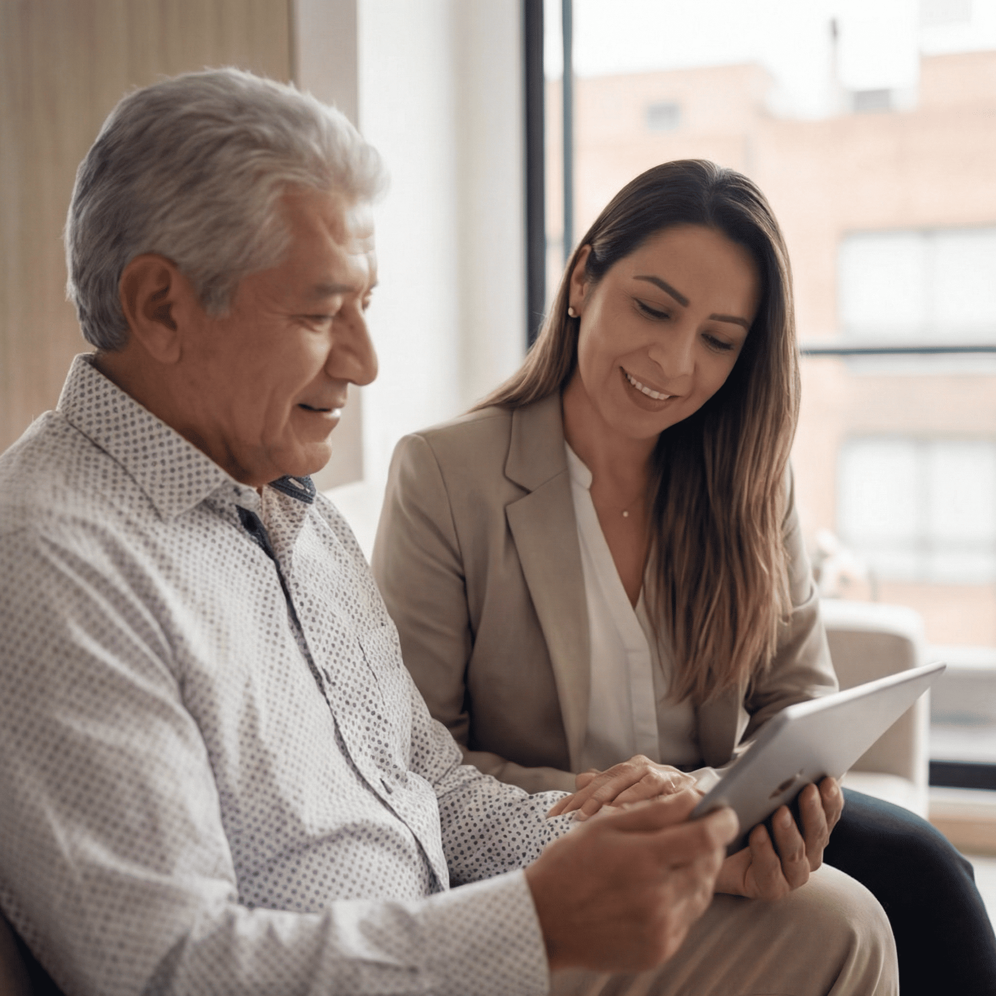 Asesor ayudando a cliente
